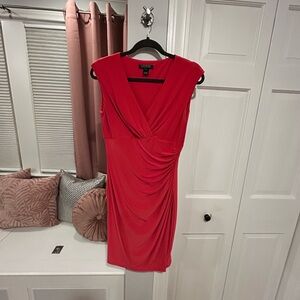 PRICE DROP! Lauren Ralph Lauren Pink Ruched Wrap Midi Dress